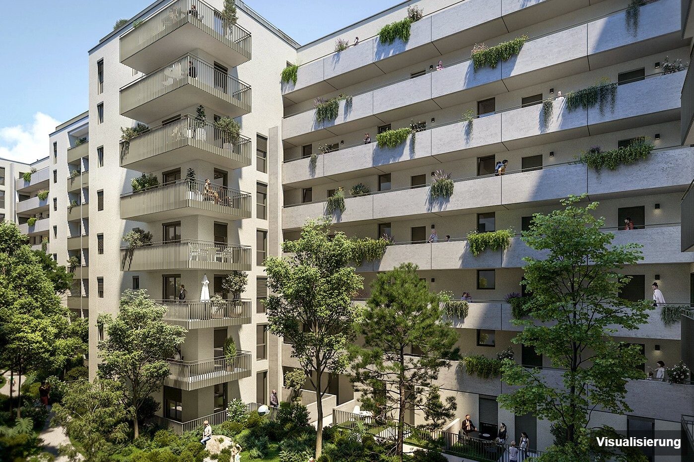 Ansicht Wohnanlage (Visualisierung): Wien-Brigittenau · Neubau: 4-Zimmer-Anlegerwohnung ca. 80 m² · Traisengasse · provisionsfrei