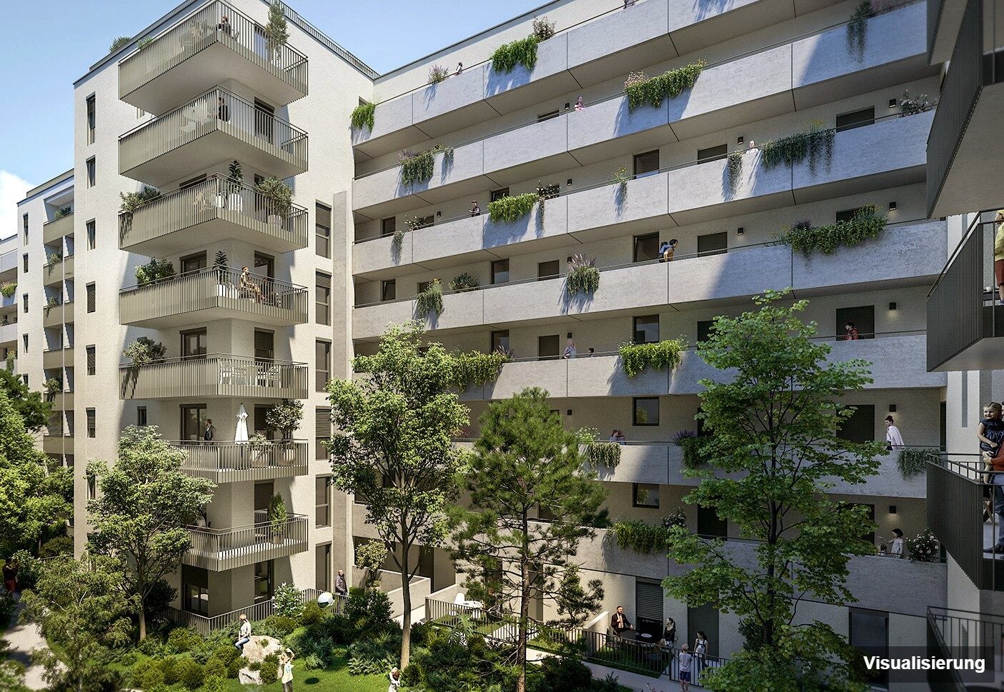 Visualisierung: Wien-Brigittenau · Neubau: 3-Zimmer-Anlegerwohnung ca. 59 m² · Traisengasse · provisionsfrei