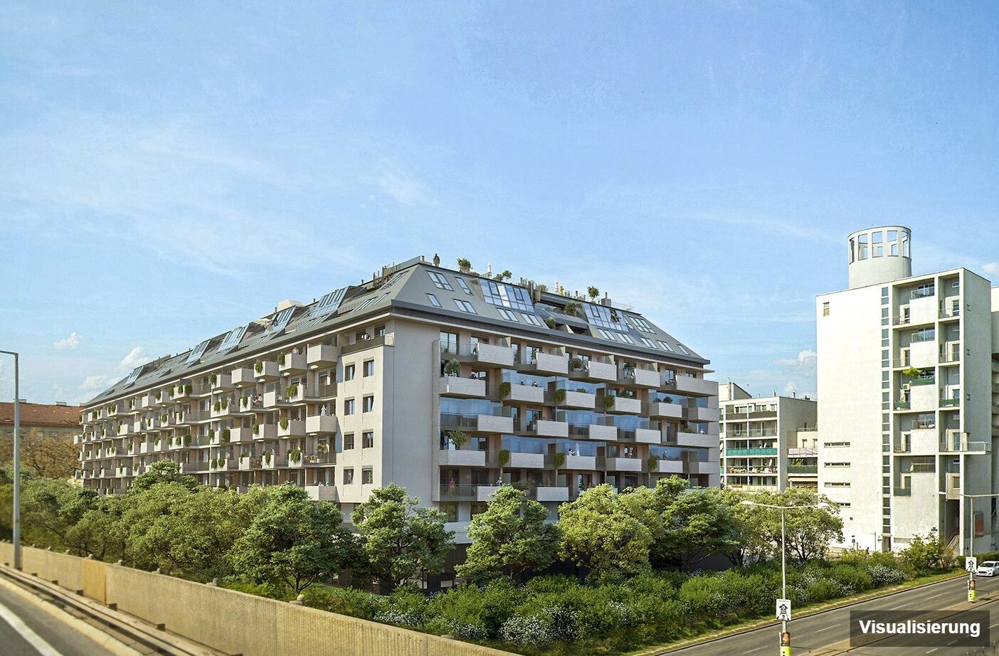 Ansicht Wohnanlage (Visualisierung): Wien-Brigittenau · Neubau: 4-Zimmer-Anlegerwohnung ca. 80 m² · Traisengasse · provisionsfrei