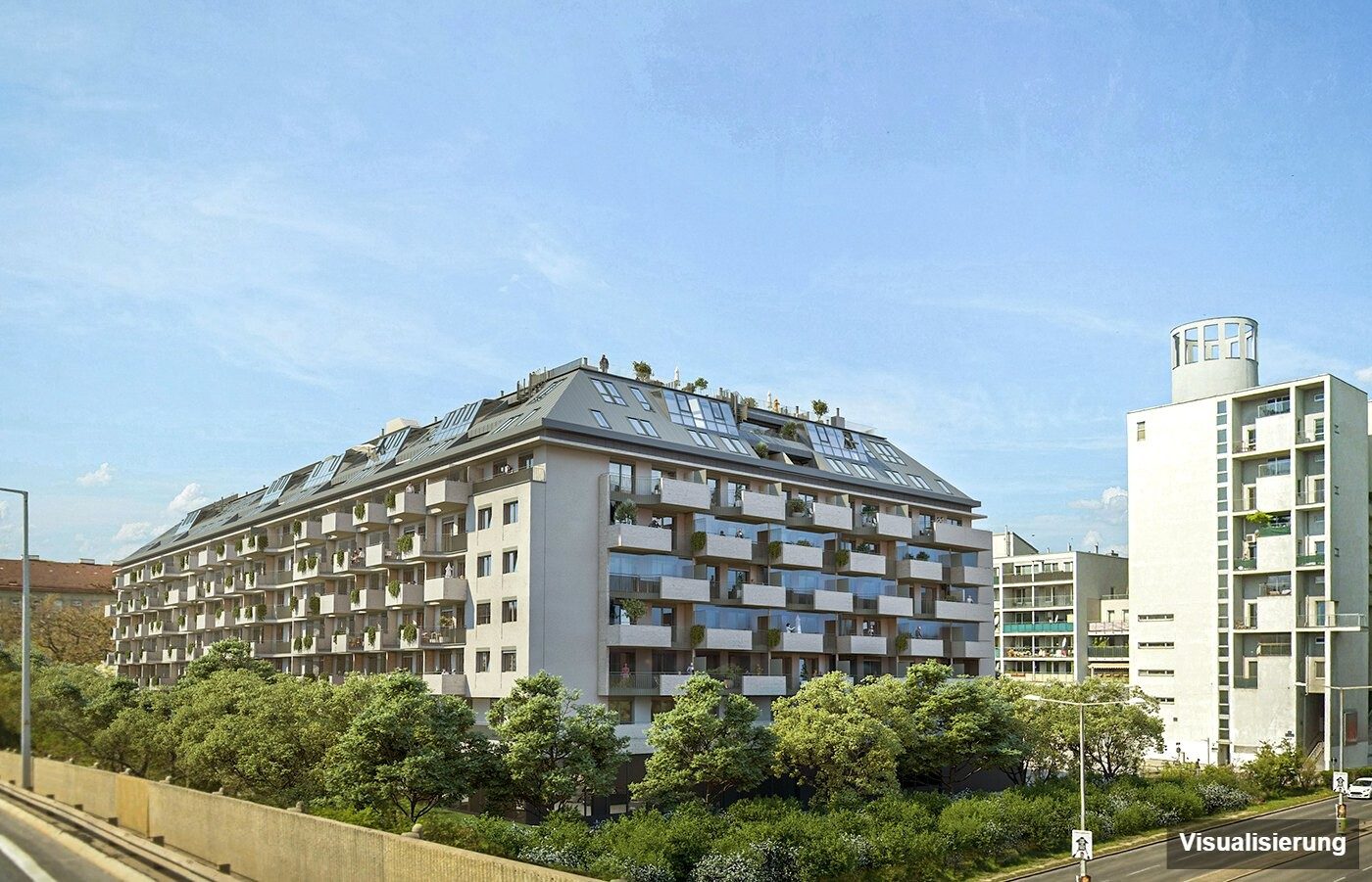 Visualisierung: Wien-Brigittenau · Neubau: 3-Zimmer-Anlegerwohnung ca. 63 m² · Traisengasse · provisionsfrei
