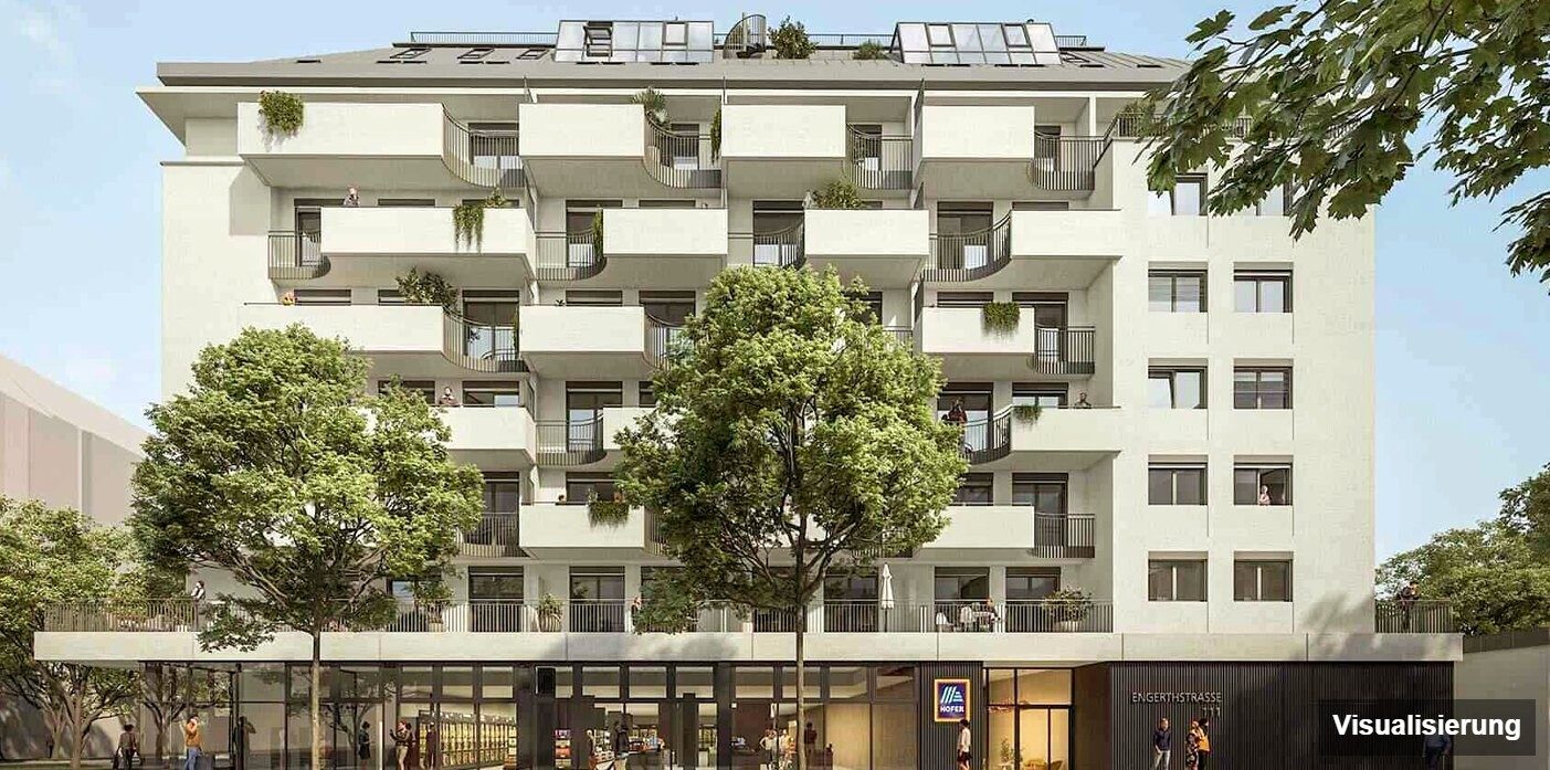 Visualisierung: Wien-Brigittenau · Neubau: 3-Zimmer-Anlegerwohnung ca. 63 m² · Traisengasse · provisionsfrei