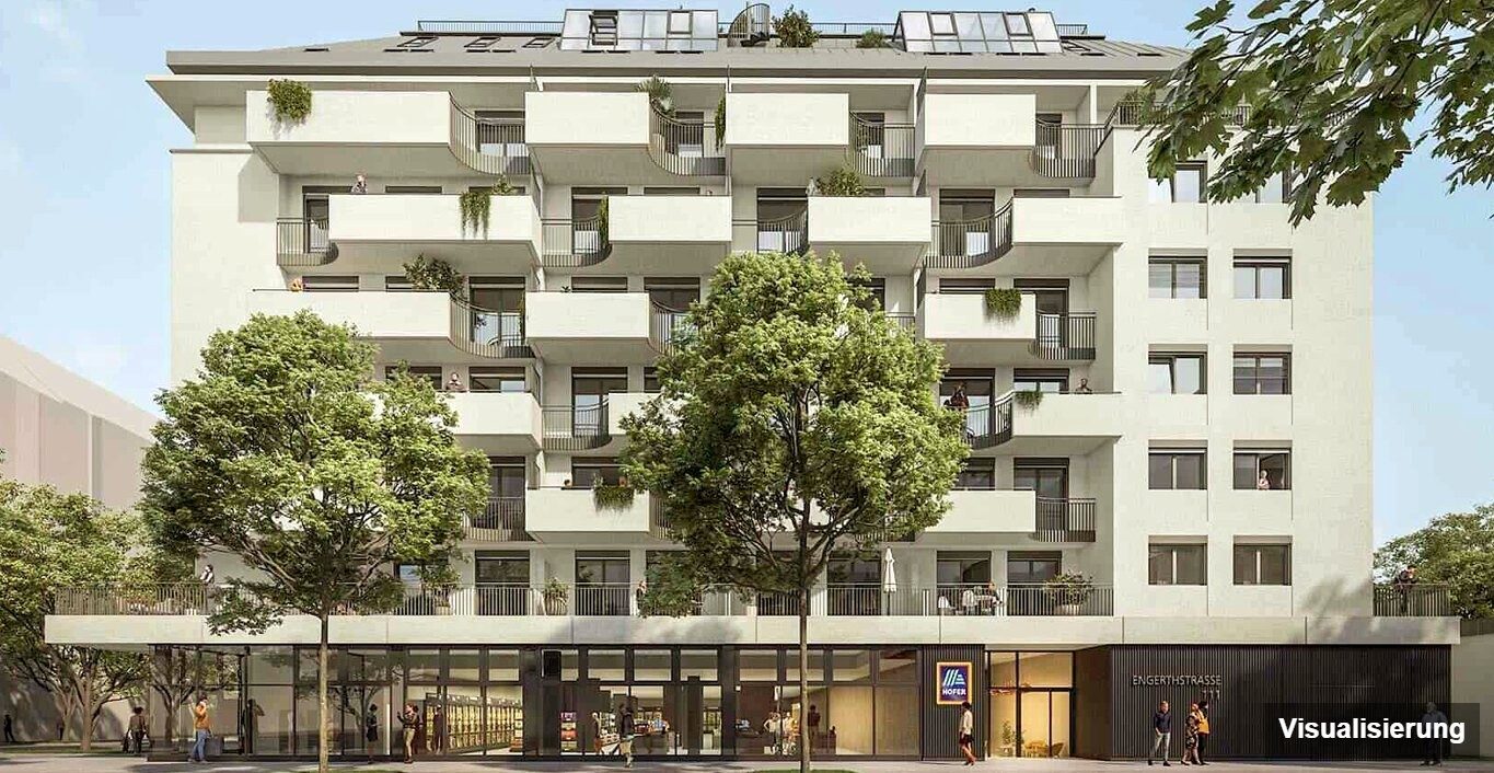 Visualisierung: Wien-Brigittenau · Neubau: 4-Zimmer-Anlegerwohnung ca. 77 m² · Traisengasse · provisionsfrei