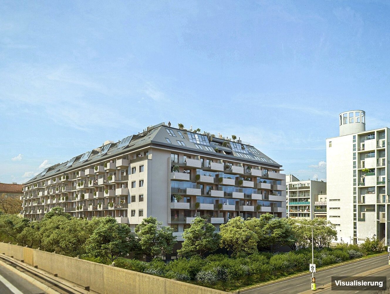 Visualisierung: Wien-Brigittenau · Neubau: 2-Zimmer-Anlegerwohnung ca. 47 m² · Traisengasse · provisionsfrei
