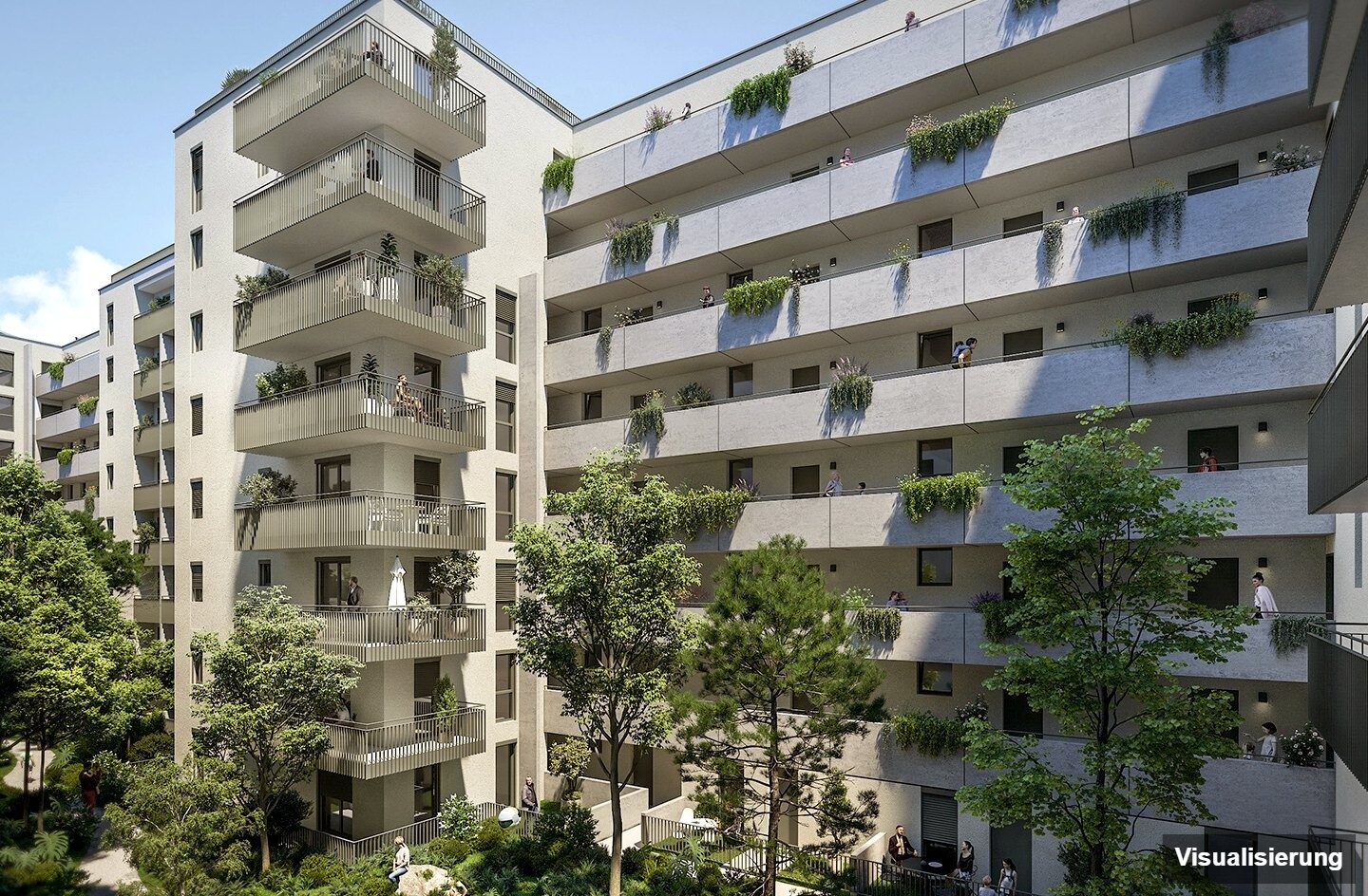 Ansicht Wohnanlage (Visualisierung): Wien-Brigittenau · Neubau: 2-Zimmer-Anlegerwohnung ca. 47 m² · Traisengasse · provisionsfrei