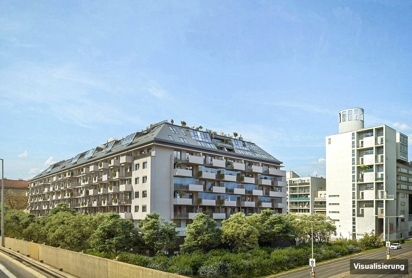 Visualisierung: Wien-Brigittenau · Neubau: 3-Zimmer-Anlegerwohnung ca. 63 m² · Traisengasse · provisionsfrei