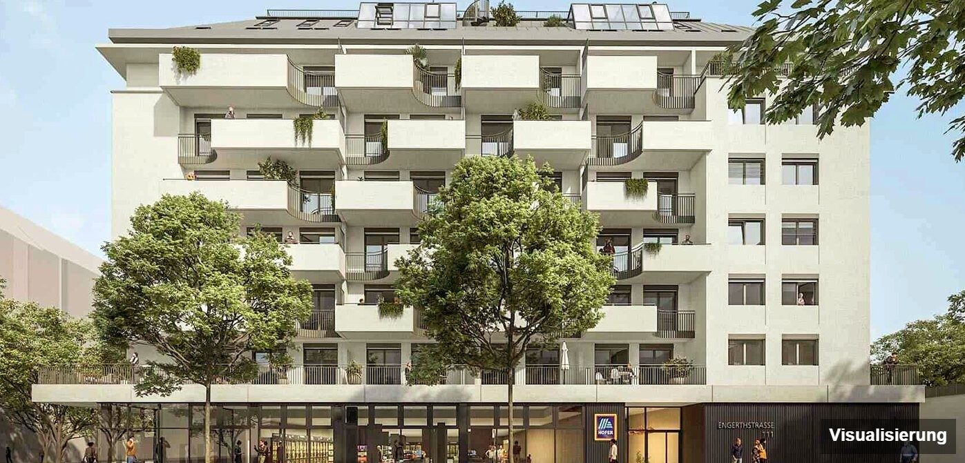 Visualisierung: Wien-Brigittenau · Neubau: 3-Zimmer-Anlegerwohnung ca. 63 m² · Traisengasse · provisionsfrei