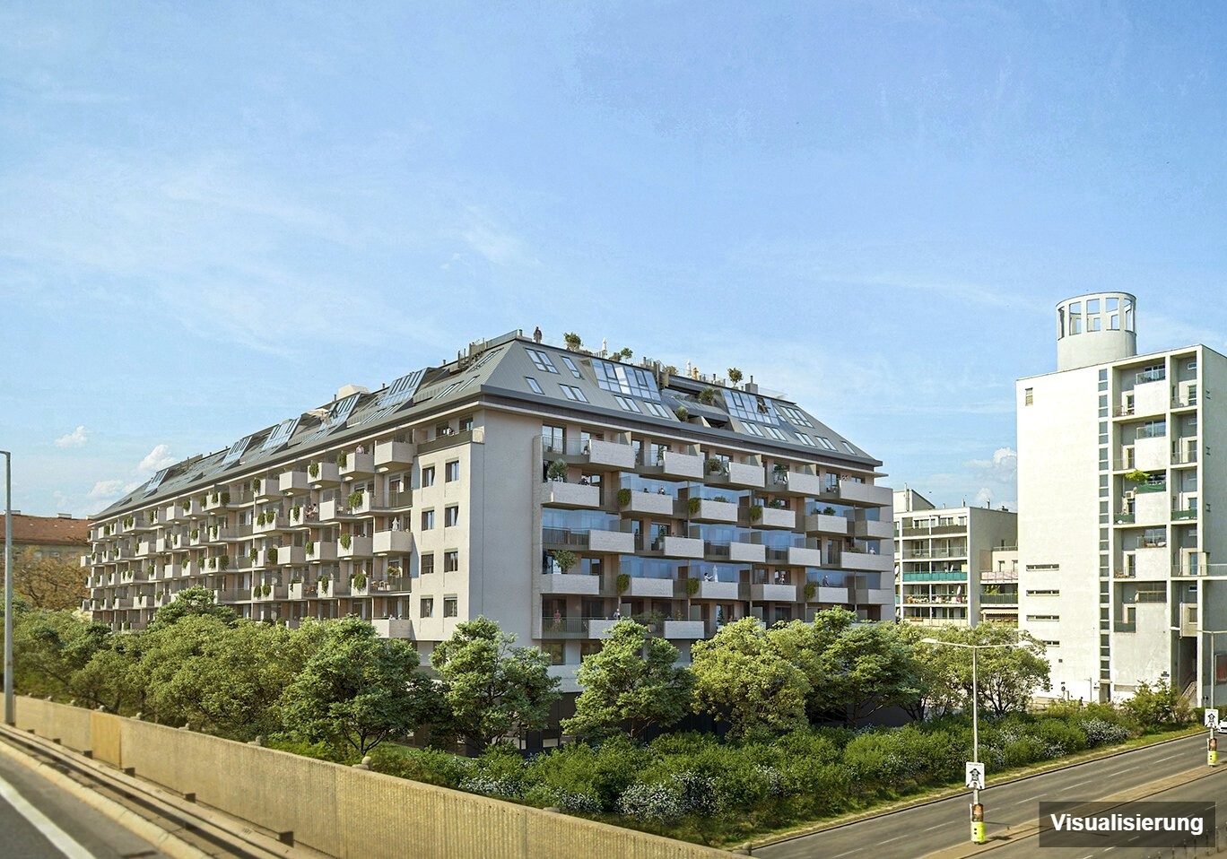 Visualisierung: Wien-Brigittenau · Neubau: 2-Zimmer-Anlegerwohnung ca. 39 m² · Traisengasse · provisionsfrei