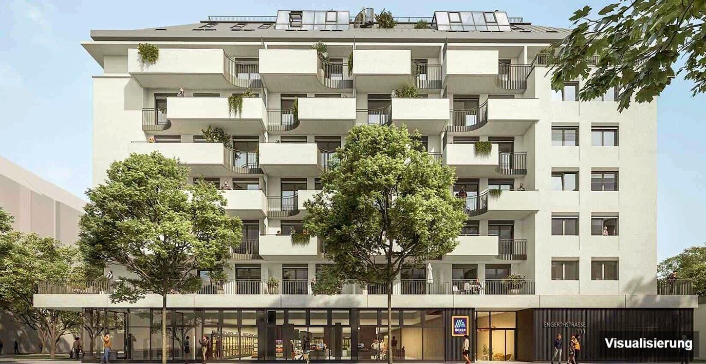 Ansicht Wohnanlage (Visualisierung): Wien-Brigittenau · Neubau: 2-Zimmer-Anlegerwohnung ca. 39 m² · Traisengasse · provisionsfrei