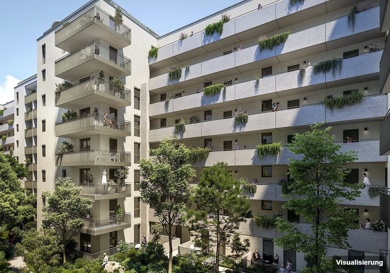 Visualisierung: Wien-Brigittenau · Neubau: 2-Zimmer-Anlegerwohnung ca. 39 m² · Traisengasse · provisionsfrei