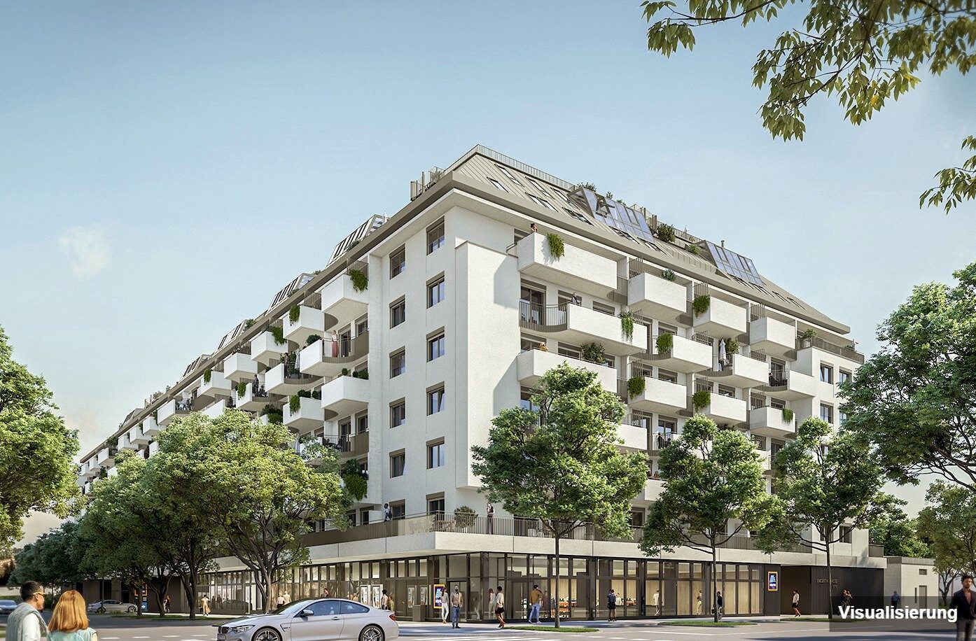 Visualisierung: Wien-Brigittenau · Neubau: 3-Zimmer-Anlegerwohnung ca. 63 m² · Traisengasse · provisionsfrei