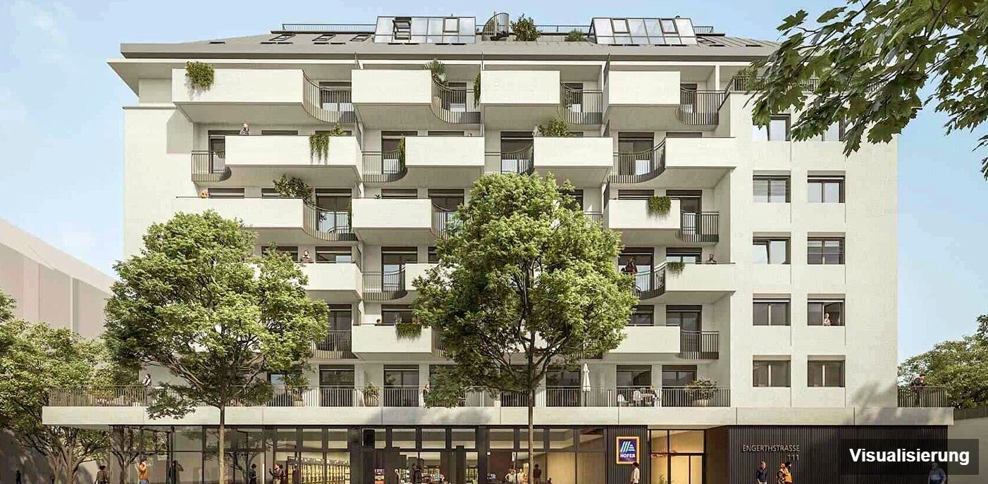Visualisierung: Wien-Brigittenau · Neubau: 2-Zimmer-Anlegerwohnung ca. 51 m² · Traisengasse · provisionsfrei