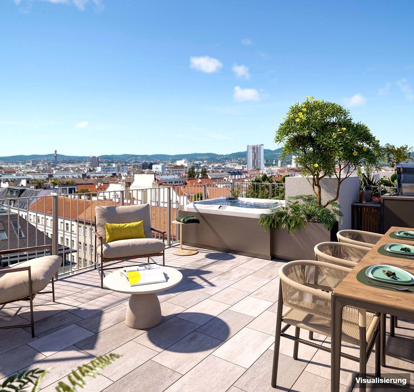 Visualisierung: Wien-Brigittenau · Neubau: 2-Zimmer-Anlegerwohnung ca. 51 m² · Traisengasse · provisionsfrei