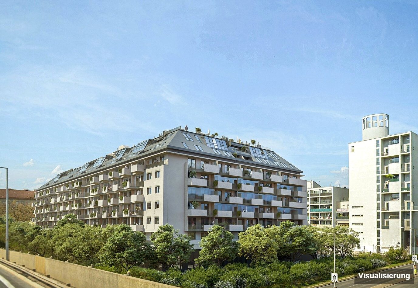 Visualisierung: Wien-Brigittenau · Neubau: 2-Zimmer-Anlegerwohnung ca. 43 m² · Traisengasse · provisionsfrei
