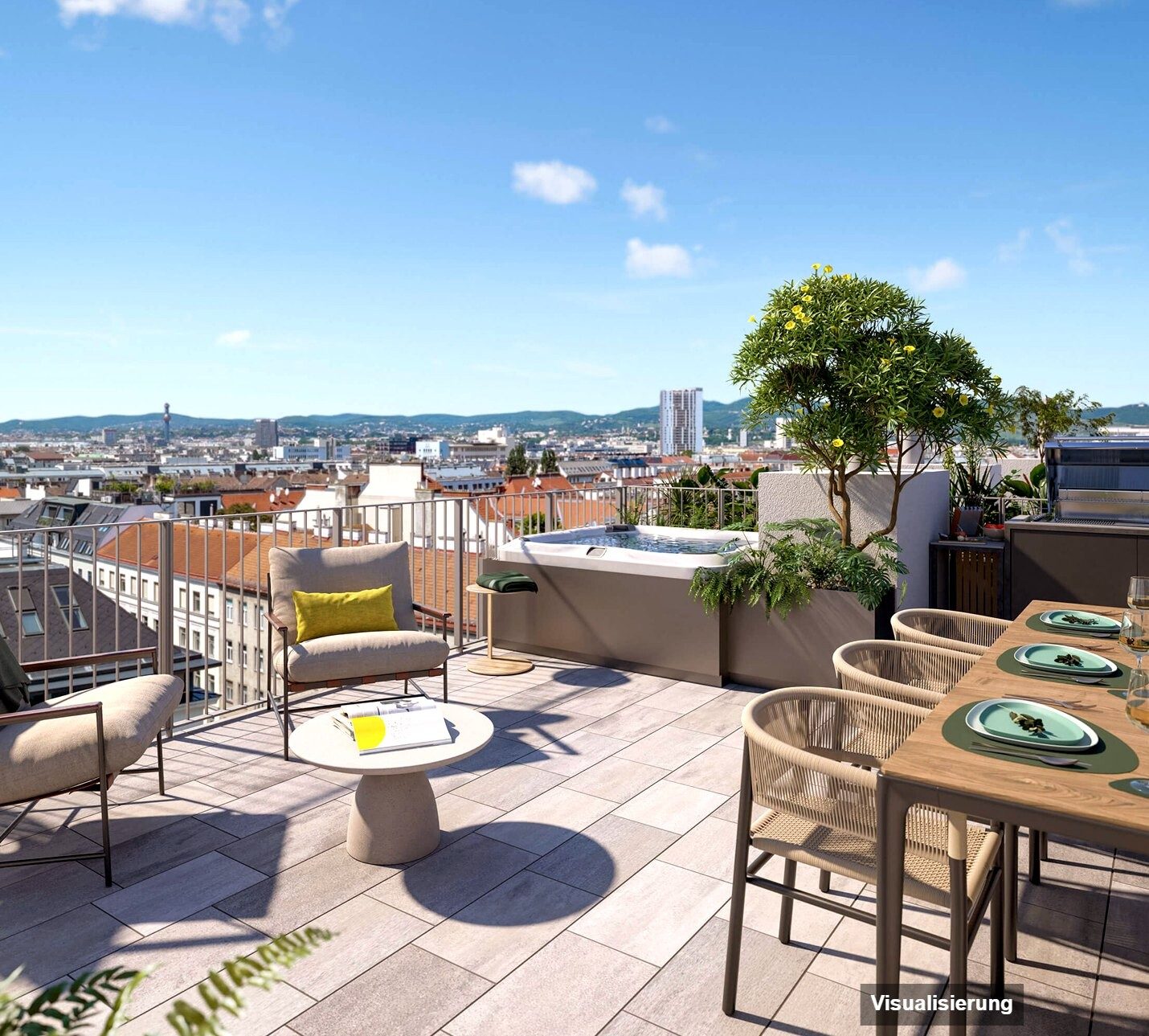 Visualisierung: Wien-Brigittenau · Neubau: 3-Zimmer-Anlegerwohnung ca. 114 m² · Traisengasse · provisionsfrei