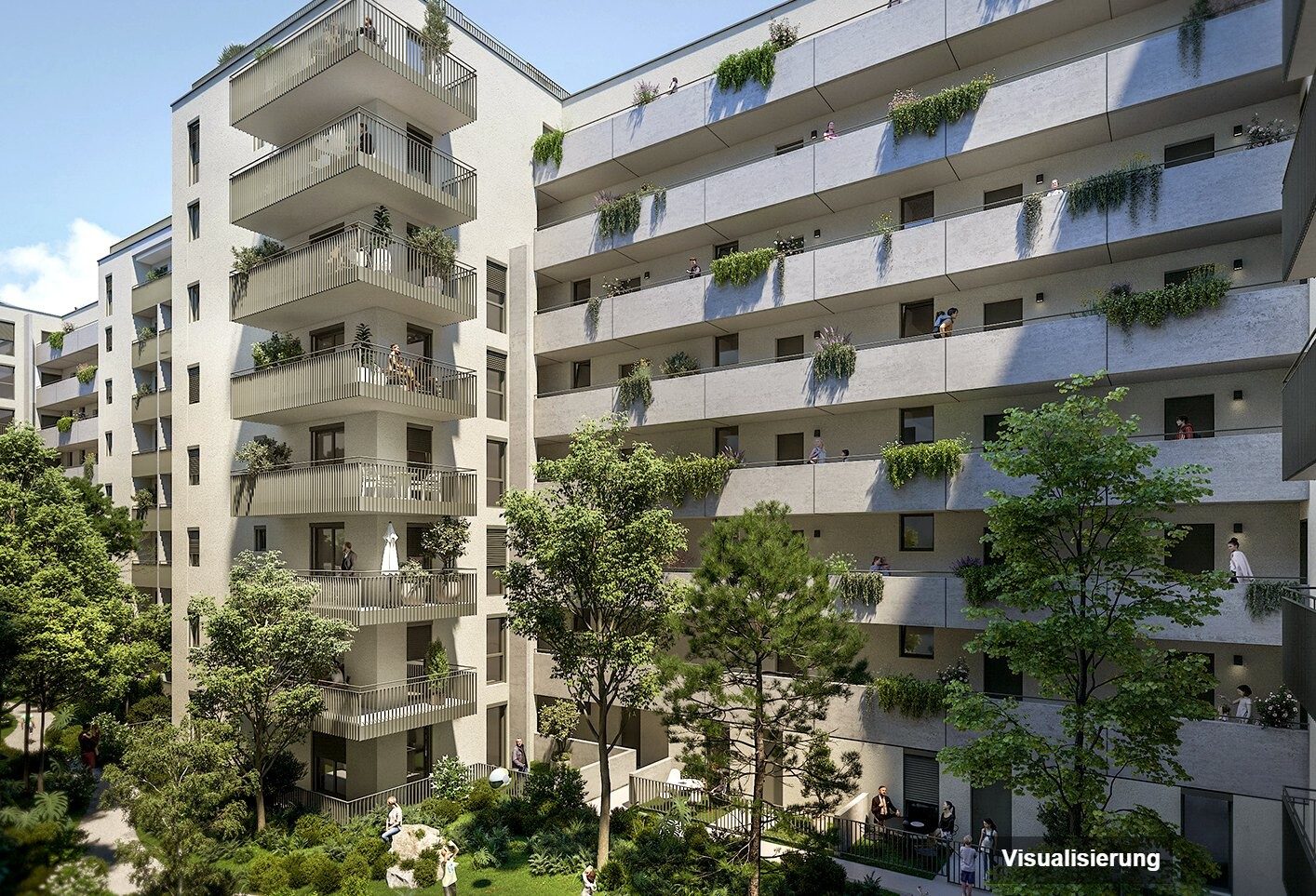 Ansicht Wohnanlage (Visualisierung): Wien-Brigittenau · Neubau: 4-Zimmer-Anlegerwohnung ca. 117 m² · Traisengasse · provisionsfrei