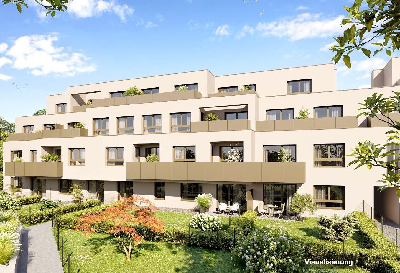 Ansicht Wohnanlage (Visualisierung): Wien-Donaustadt · Bestand: 2-Zimmer-Anlegerwohnung ca. 49 m² · Wulzendorfstraße · provisionsfrei