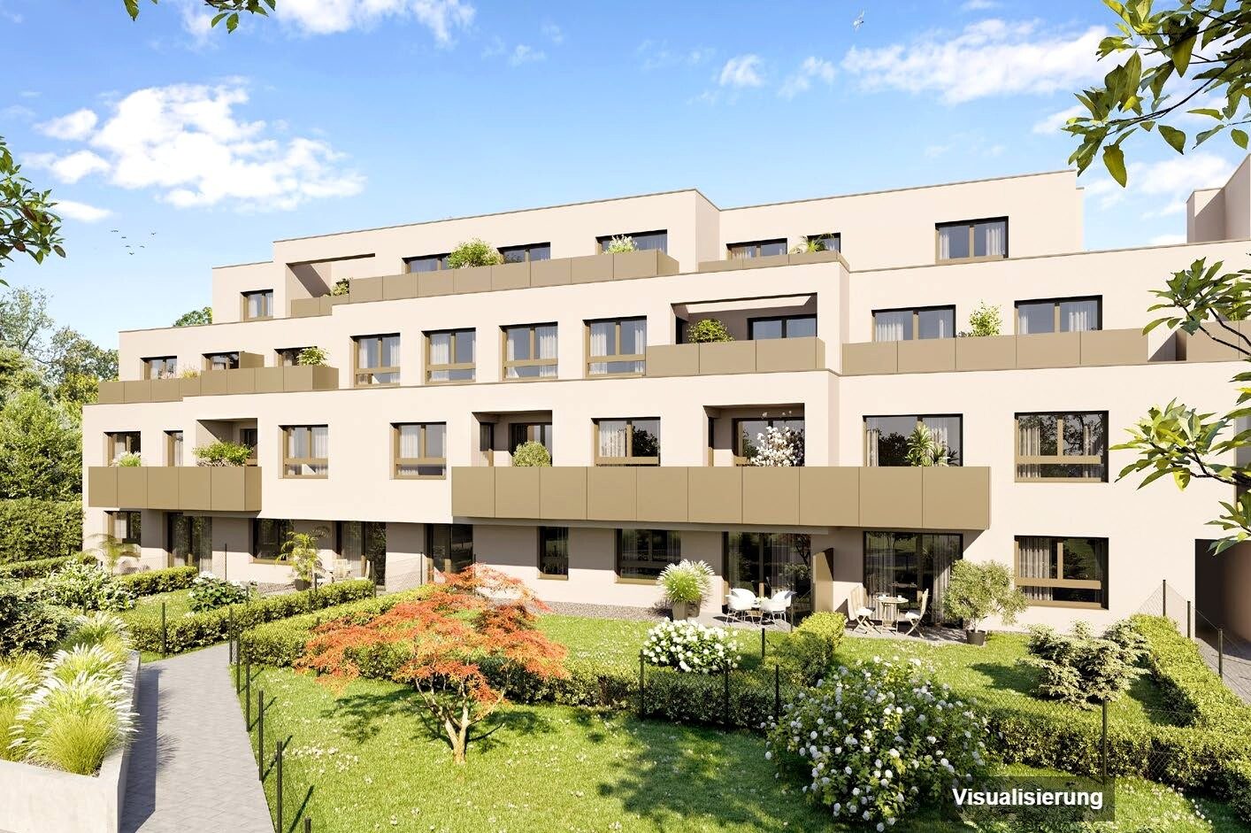 Ansicht Wohnanlage (Visualisierung): Wien-Donaustadt · Bestand: 2-Zimmer-Anlegerwohnung ca. 47 m² · Wulzendorfstraße · provisionsfrei