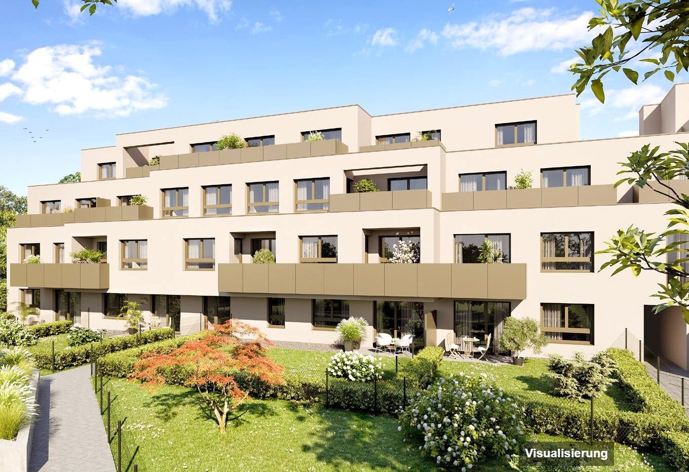 Ansicht Wohnanlage (Visualisierung): RESERVIERT · Wien-Donaustadt · Bestand: 3-Zimmer-Anlegerwohnung ca. 64 m² · Wulzendorfstraße · provisionsfrei
